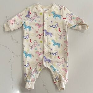 Angle Dear Unicorn Print Romper